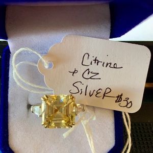 925 Silver and Citrine Ring